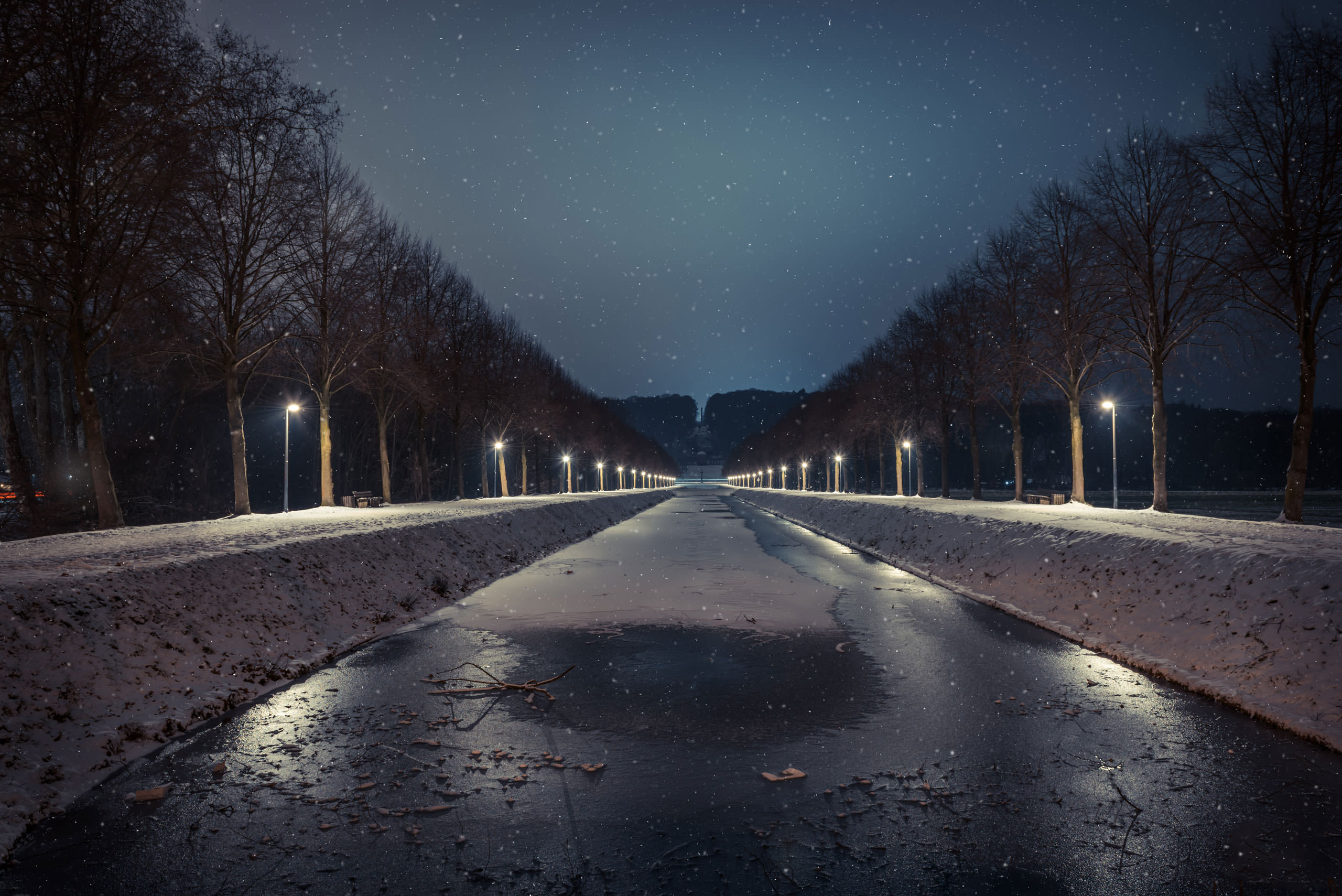 Kleve Forstgarten verschneit