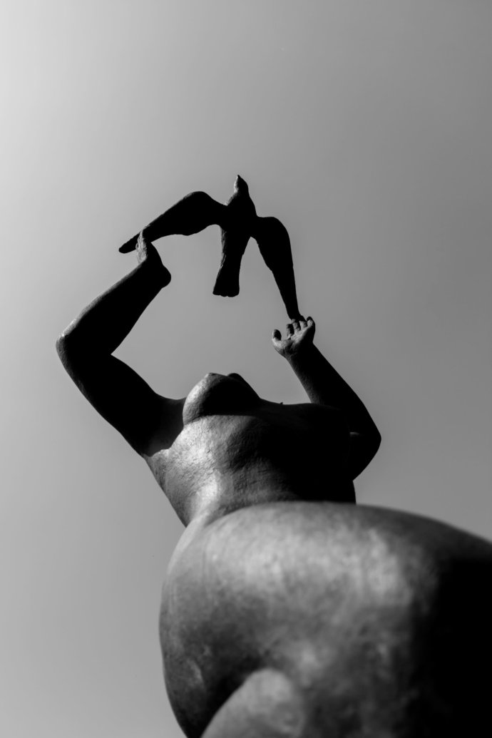 Statue mit Vogel © Copyright UK Photographie